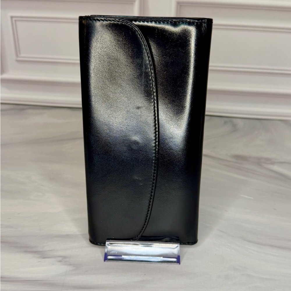 Gucci Queen Margaret Navy Blue Patent Leather Long Bifold Horsebit Wallet - Picture 4 of 7